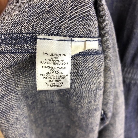 Lou & Grey | Linen Blend Chambray Drawstring Dress - Picture 5 of 7